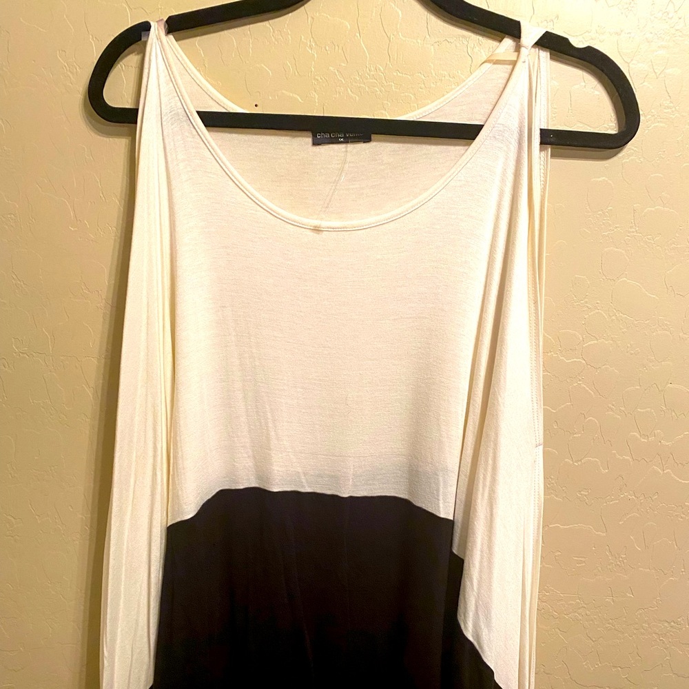 Cold Shoulder Slit Sleeve Shirt